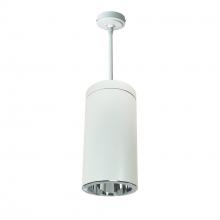  NYLS3-6P1L635FP01CCW - 6" Sapphire III Pendant Mount White Cylinder, Clear Reflector/Clear Flange, 120V; Phase Dimming,