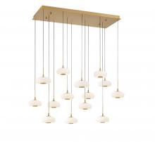  10200-030 - Adelfia, 14 Light Rectangular LED Chandelier, Painted Antique Brass