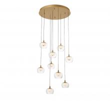  10213-030 - Manarola, 9 Light Round LED Chandelier, Painted Antique Brass