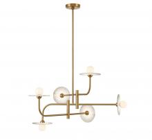  12051-037 - Teramo, 6 Light LED Chandelier, Brushed Brass