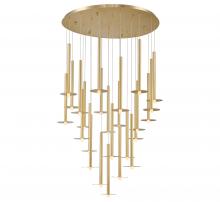  12105-07 - Piatto, 25 Light Round LED Chandelier, Plated Brushed Gold