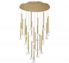  12111-07 - Soffio, 25 Light Round LED Chandelier, Plated Brushed Gold