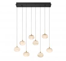  12124-02 - Calcolo, 8 Light Rectangular LED Chandelier, Matte Black