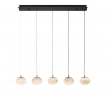  12125-02 - Calcolo, 5 Light Linear LED Chandelier, Matte Black