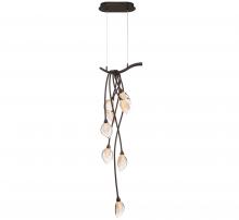  12232-043 - Modena,8 Light LED Chandelier, 
Black with Gold Accent