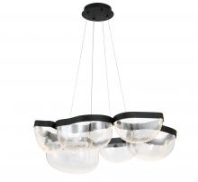  12237-08 - Aveah, 6 Light LED Chandelier, Sand Black