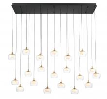  12244-02 - Manarola, 20 light Rectangular LED Chandelier, Matte Black