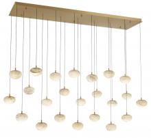  12246-030 - Calcolo, 23 light Rectangular LED Chandelier, Painted Antique Brass