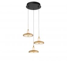  12253-02 - Mantova,3 Light LED Pendant, Matte Black