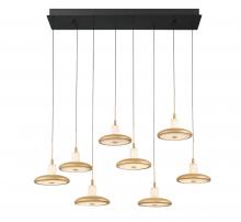  12258-02 - Mantova, 8 Light Rectangular LED Chandelier, Matte Black