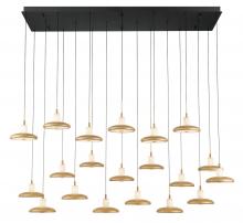  12260-02 - Mantova, 20 Light Rectangular LED Chandelier, Matte Black