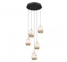  12263-02 - Lucidata, 5 Light Round LED Chandelier, Matte Black