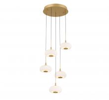  12265-030 - Adelfia, 5 Light Round LED Chandelier, Painted Antique Brass