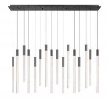  12276-048 - Gravina , 16 Light Rectangular LED Chandelier, Brushed Gun Metal, Clear Crystal