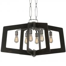  268N06SL - Lofty 6-Lt Linear Pendant - Steel/Zebrawood