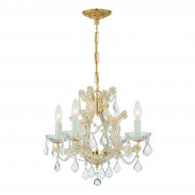  4474-GD-CL-I - Maria Theresa 4 Light Clear Italian Crystal Gold Mini Chandelier