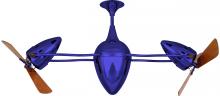  AR-BLUE-WD - Ar Ruthiane 360° dual headed rotational ceiling fan in Safira (Blue) finish with solid sustainabl