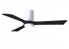  IR3HLK-WH-BK-52 - Irene-3HLK three-blade flush mount paddle fan in Gloss White finish with 52” solid matte black w