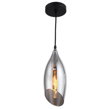  ABB-61P-SM - 1 Light Incandescent Pendant, Black Finish with Smoked Glass