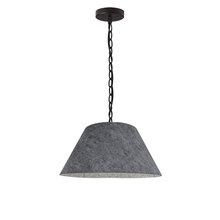  BRY-S-BK-500 - 1 Light Small Brynn Black Pendant w/ Grey Felt