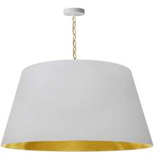  BRY-XL-AGB-692 - 1 Light Brynn Extra Large Pendant, White/Gold Shade, Aged Brass