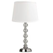  C13T-PC - 1 Light Crystal Table Lamp, Polished Chrome, White Shade