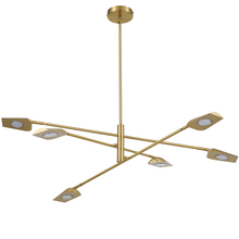  CAR-4030LEDC-AGB - 6 Light 6.5W Chandelier, Aged Brass