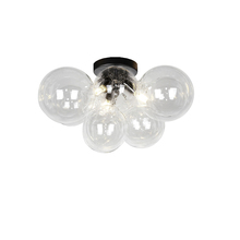  CMT-143FH-CLR-MB - 3 Light Halogen Flush Mount, Matte Black with Clear Glass