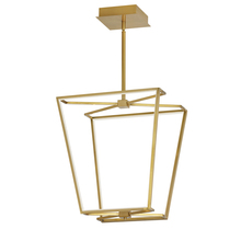  CUR-1848C-AGB - 48W Chandelier, Aged Brass with White Silicone Diffuser