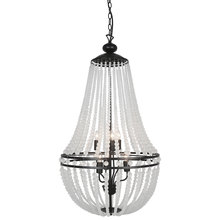  DAW-386C-MB-FR - 6 Light Incandescent Chandelier Matte Black Finish with Frosted Beads