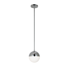  DAY-71P-PC - 1 Light Halogen Pendant, Polished Chrome Finish with White Glass