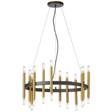  DER-2424C-MB-AGB - 24 Light Incandescent Matte Black & Aged Brass Chandelier