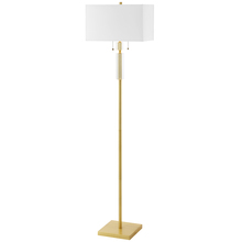  DM231F-AGB - 2 Light Incandescent Floor Lamp Aged Brass with White Shade