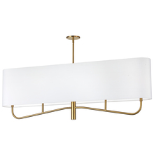  ELN-544HC-AGB-790 - 4 Light Incandescent Horizontal Chandelier Aged Brass with White Shade