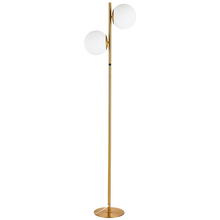  FOL-662F-AGB - 2 Light Incandescent Floor Lamp, Aged Brass with White Opal Glass