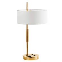  FTG-261T-AGB-WH - 1 Light Incandescent Table Lamp, Aged Brass w/ White Shade