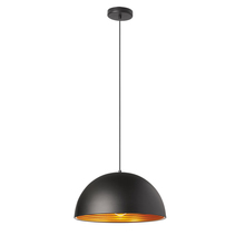  HKI-161LP-BK - 1 Light Pendant, Matte Black / Gold