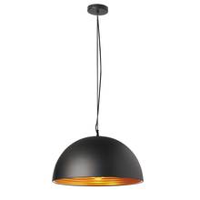  HKI-201LP-BK - 1 Light Pendant, Matte Black / Gold