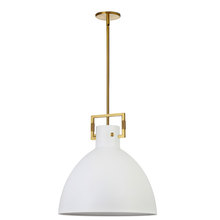  LBY-201P-MW-AGB - 1 Light Incandescent Pendant Aged Brass with Matte White Metal Shade