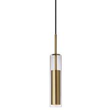  LUN-1LEDP-AGB - 6W Pendant, Aged Brass Finish with Clear Glass