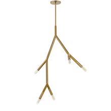  MOR-125P-AGB - 5 Light Incandescent Pendant in Aged Brass