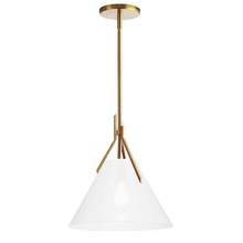  NIC-101P-AGB - 1 Light Incandescent Pendant, Aged Brass with Opal Glass