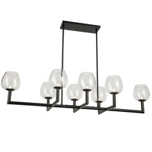  NOR-478HC-MB-CLR - 8 Light Incandescent Matte Black Horizontal Chandelier w/ Clear Glass