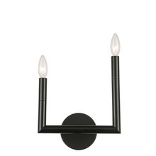  NOR-R-112W-MB - 2 Light Incandescent Wall Sconce, Matte Black