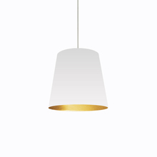  OD-M-692 - 1 Light Tapered Drum Pendant with White on Gold Shade