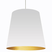  OD-XL-692 - 1 Light Tapered Drum Pendant with White on Gold Shade