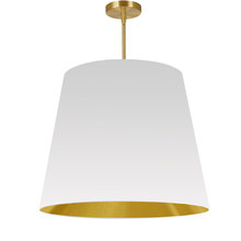  ODR-L-692 - 1 Light Oversized Drum Pendant Large White/Gold Shade