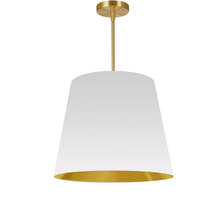  ODR-M-692 - 1 Light Oversized Drum Pendant Medium White/Gold Shade