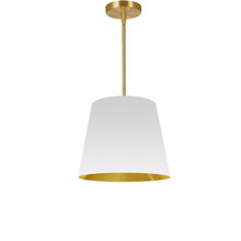  ODR-S-692 - 1 Light Oversized Drum Pendant Small White/Gold Shade