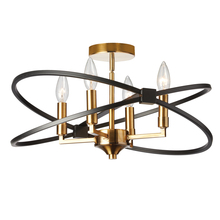  PAL-184SF-VB-MB - 4 Light Incandescent Semi Flush, Vintage Bronze and Matte Black Finish